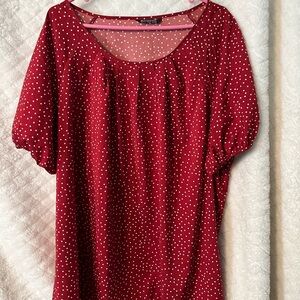 BloomChic Red and White Polka Dot Blouse